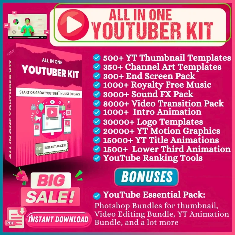 YouTube Assets Bundle – আপনার ভিডিওর ব্র্যান্ডিং দিন প্রফেশনাল টাচ!